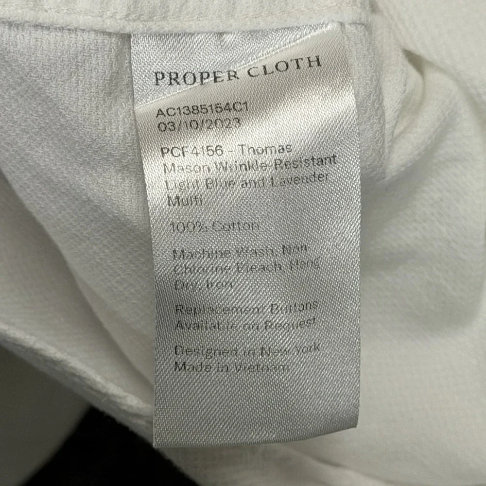 Proper Cloth Shirt Mens XL White 100% Cotton Short Sleeve Button Up - Picture 4 of 7